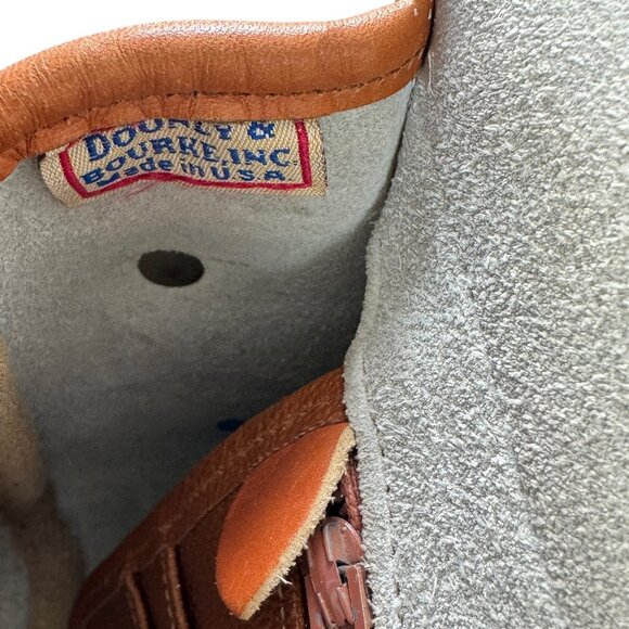 Dooney & Bourke Purse Bag Vintage Pebbled Leather Cream Brown Made in USA - Picture 12 of 13